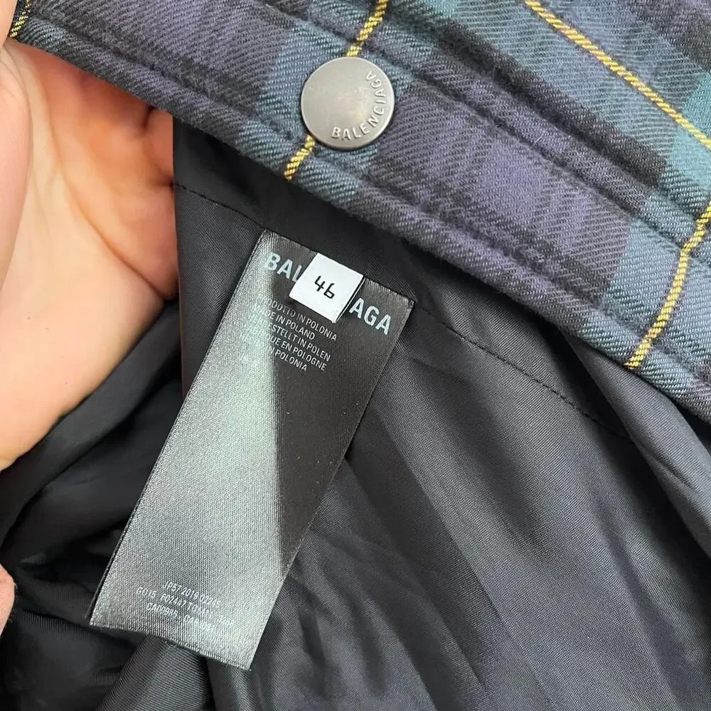 Balenciaga flannel padded puffer jacket